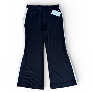 Tavi Active Cozy Wide Leg Pant Ebony Coconut Black White Stripe C13228ECN XL NWT